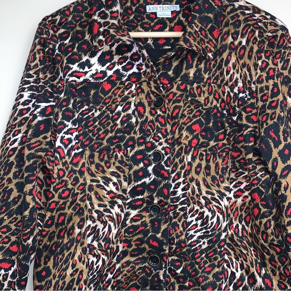 Leopard Jacket Blazer Women’s Large Patterned Button Top Animal Cat Print - Picture 4 of 12